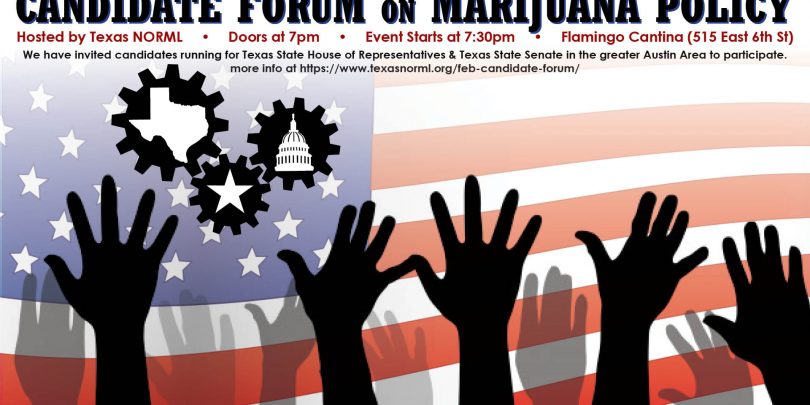 Candidate Forum: Marijuana Policy – Texas NORML candidate forum graphic